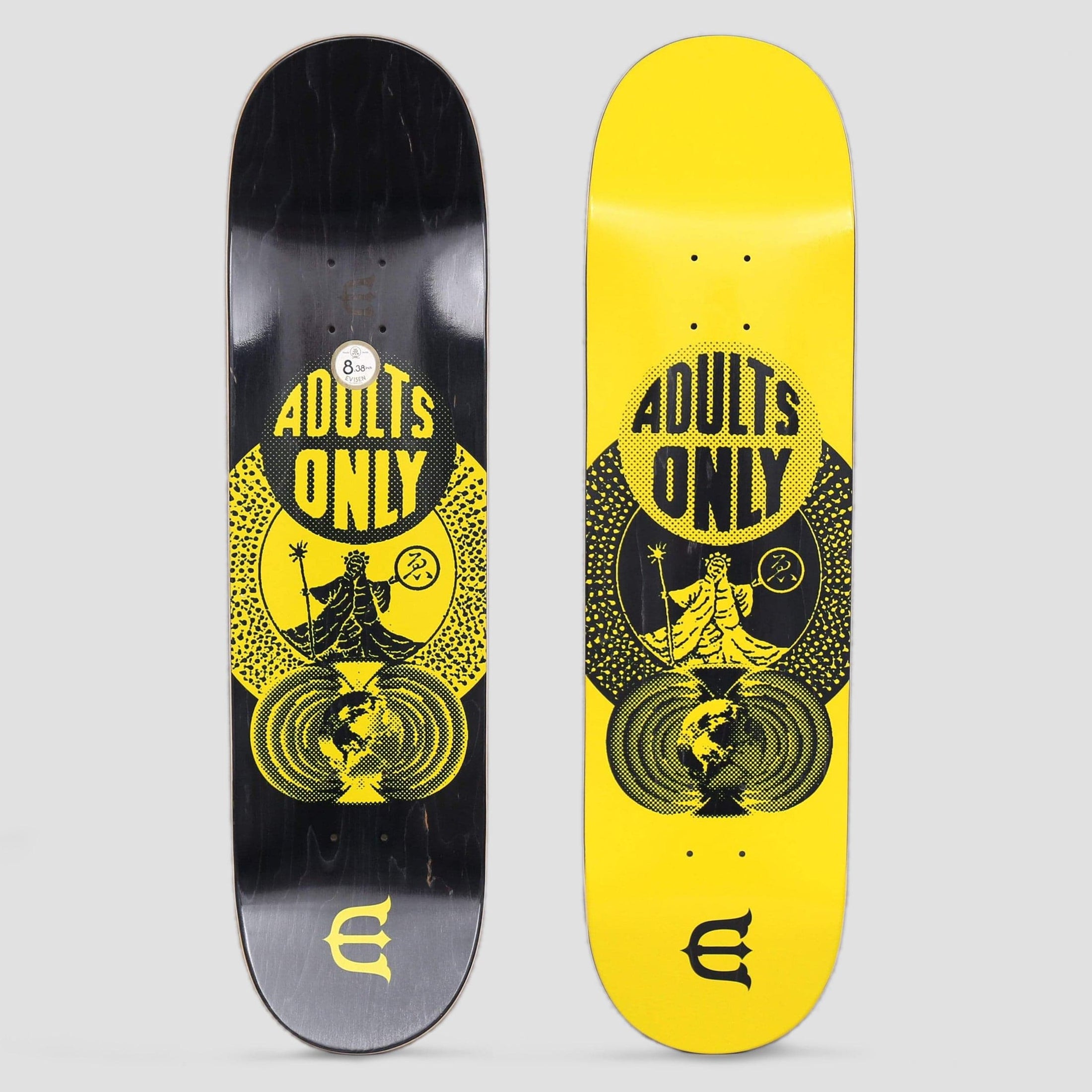 Evisen 8.38 Adults Only Skateboard Deck Yellow