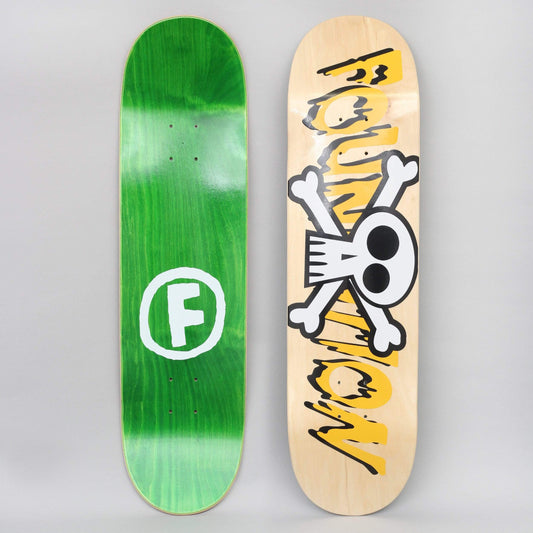 Foundation 8.25 Crossbones Skateboard Deck Natural / Yellow