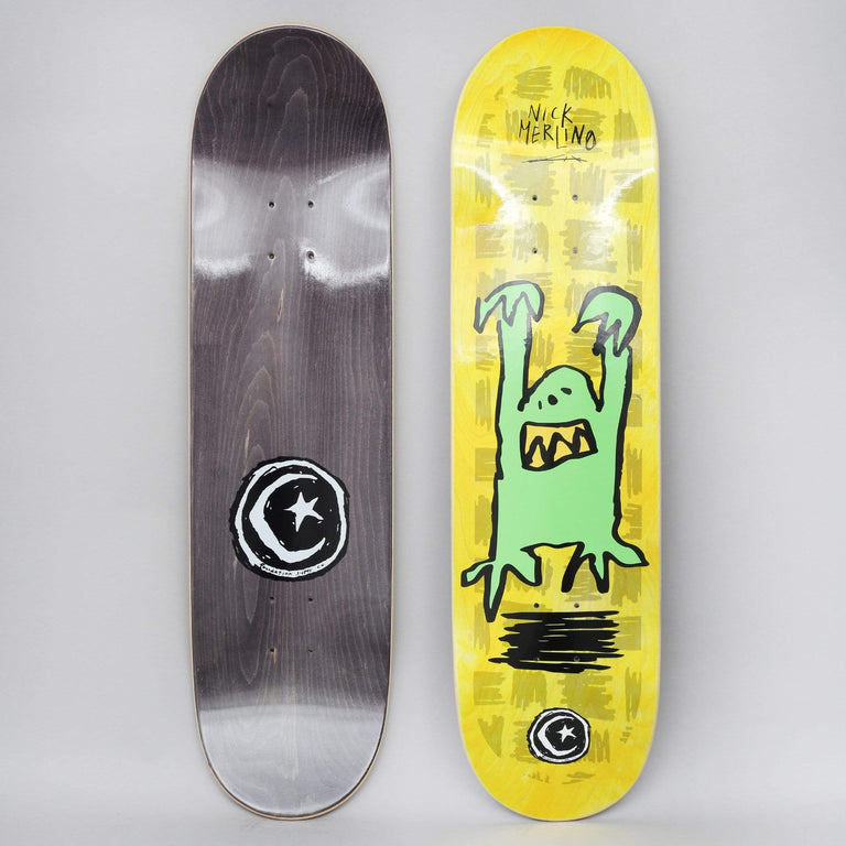 Foundation 8.25 Merlino Monster Skateboard Deck Yellow Slam City Skates