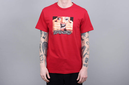 Fucking Awesome Brace Face T-Shirt Red