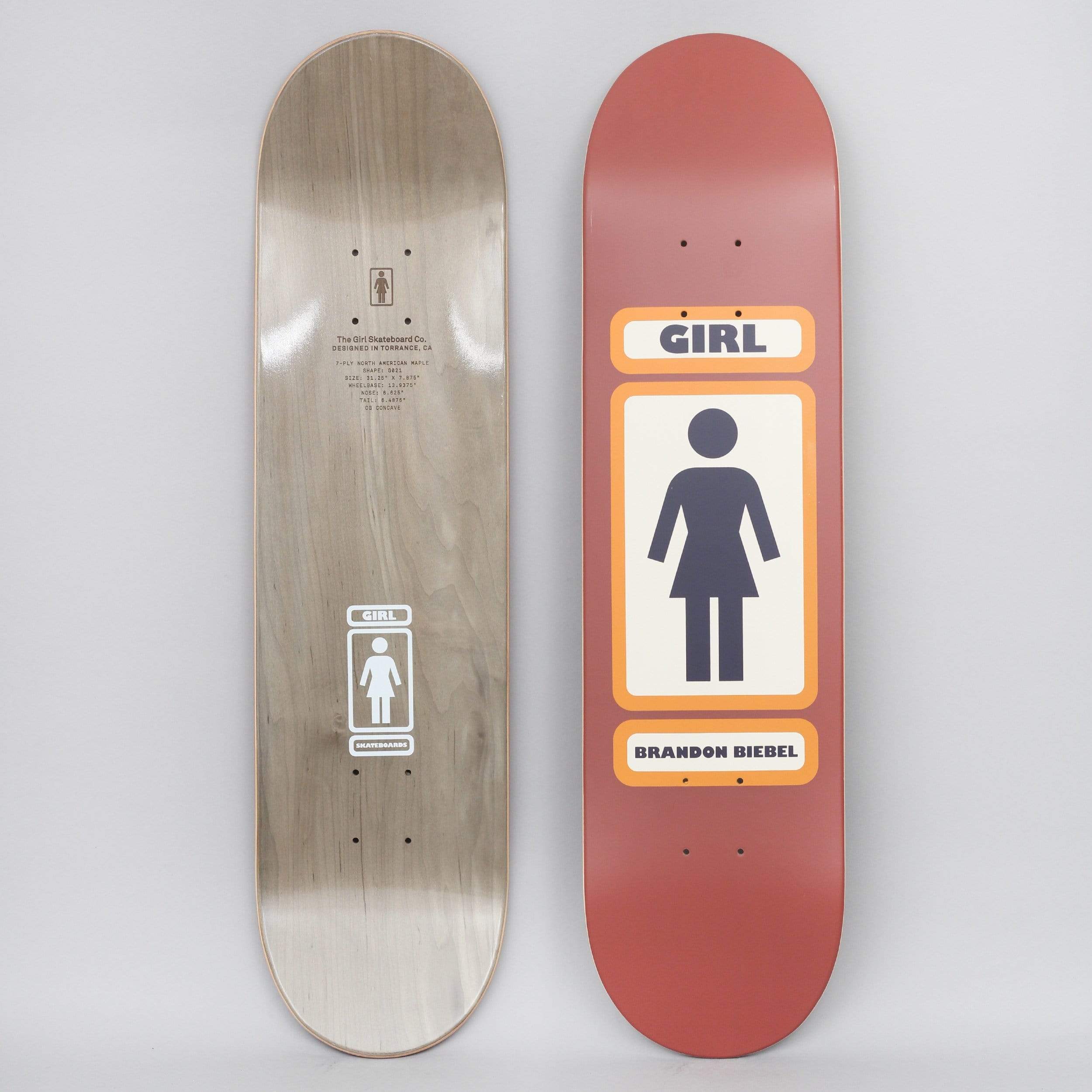 Girl 7.875 Brandon Biebel 93 Til Skateboard Deck Brown – Slam City