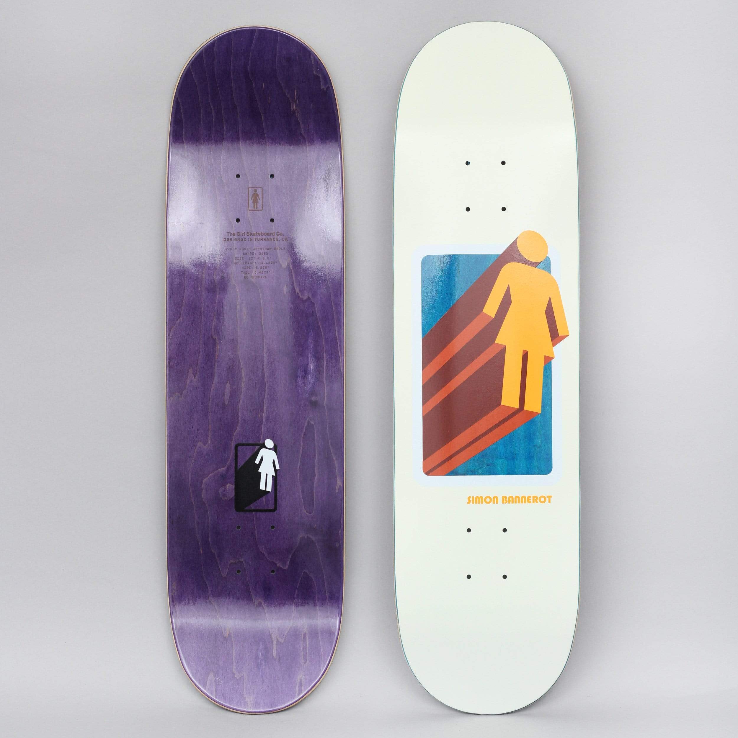 Girl 8.5 Simon Bannerot 3D OG Skateboard Deck Cream – Slam City Skates