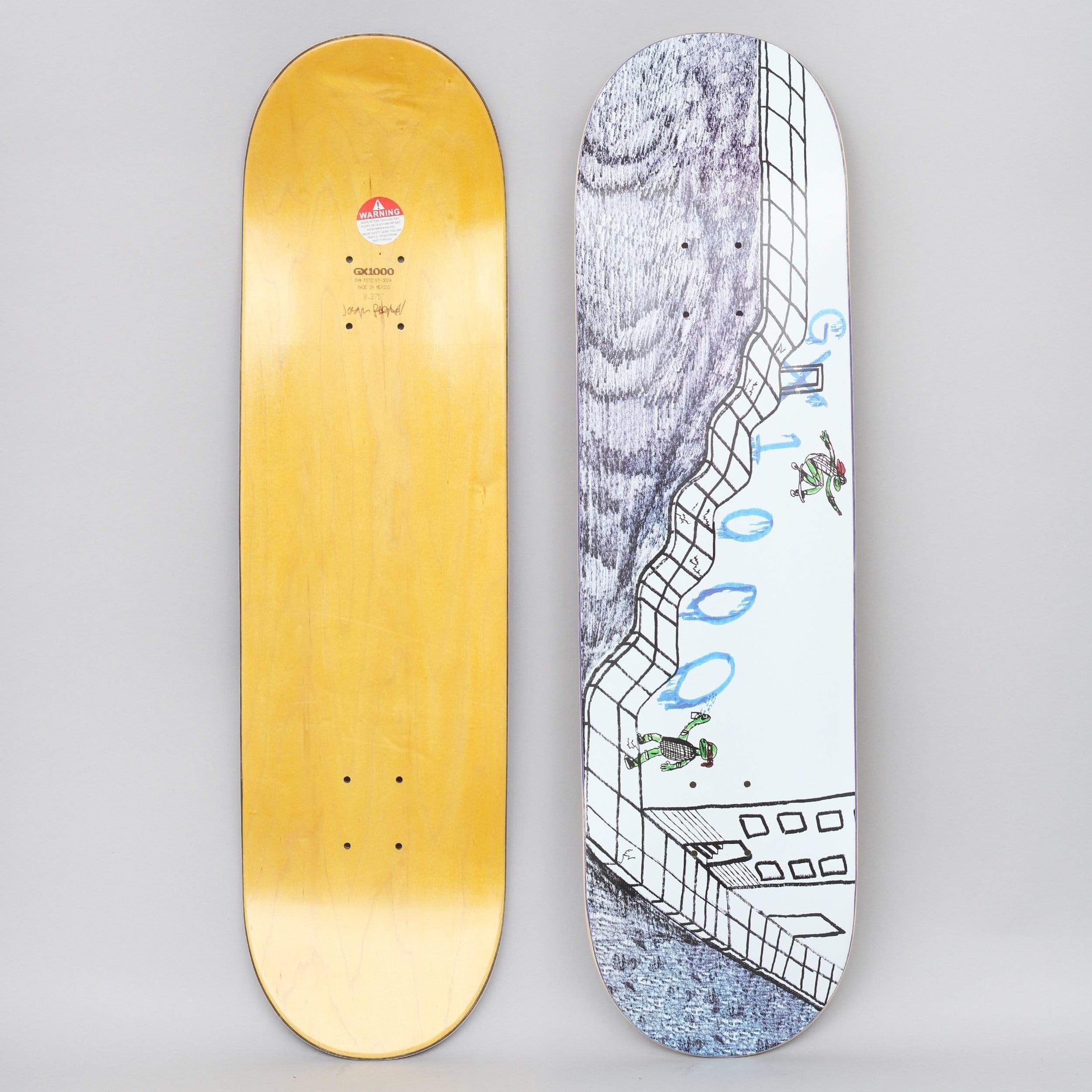 GX1000 8.375 Turtle Skateboard Deck White