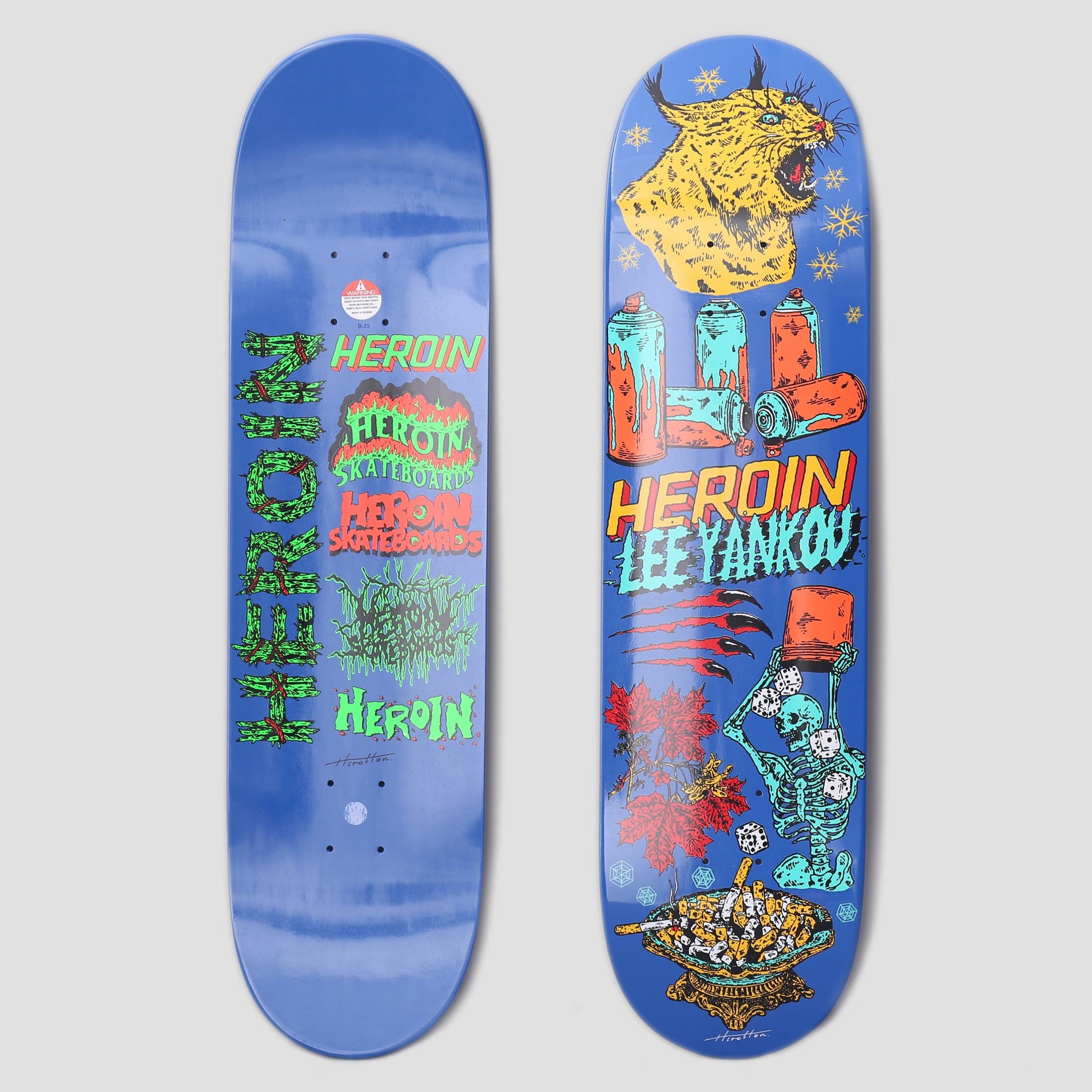 Heroin 8.25 Lee Yankou Life Skateboard Deck Blue