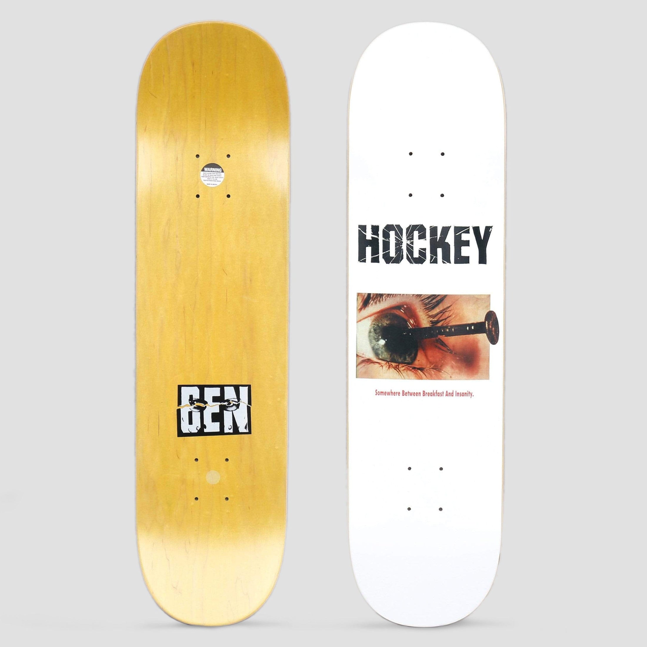 Hockey 8.18 Ben Kadow Breakfast Insanity Skateboard Deck White