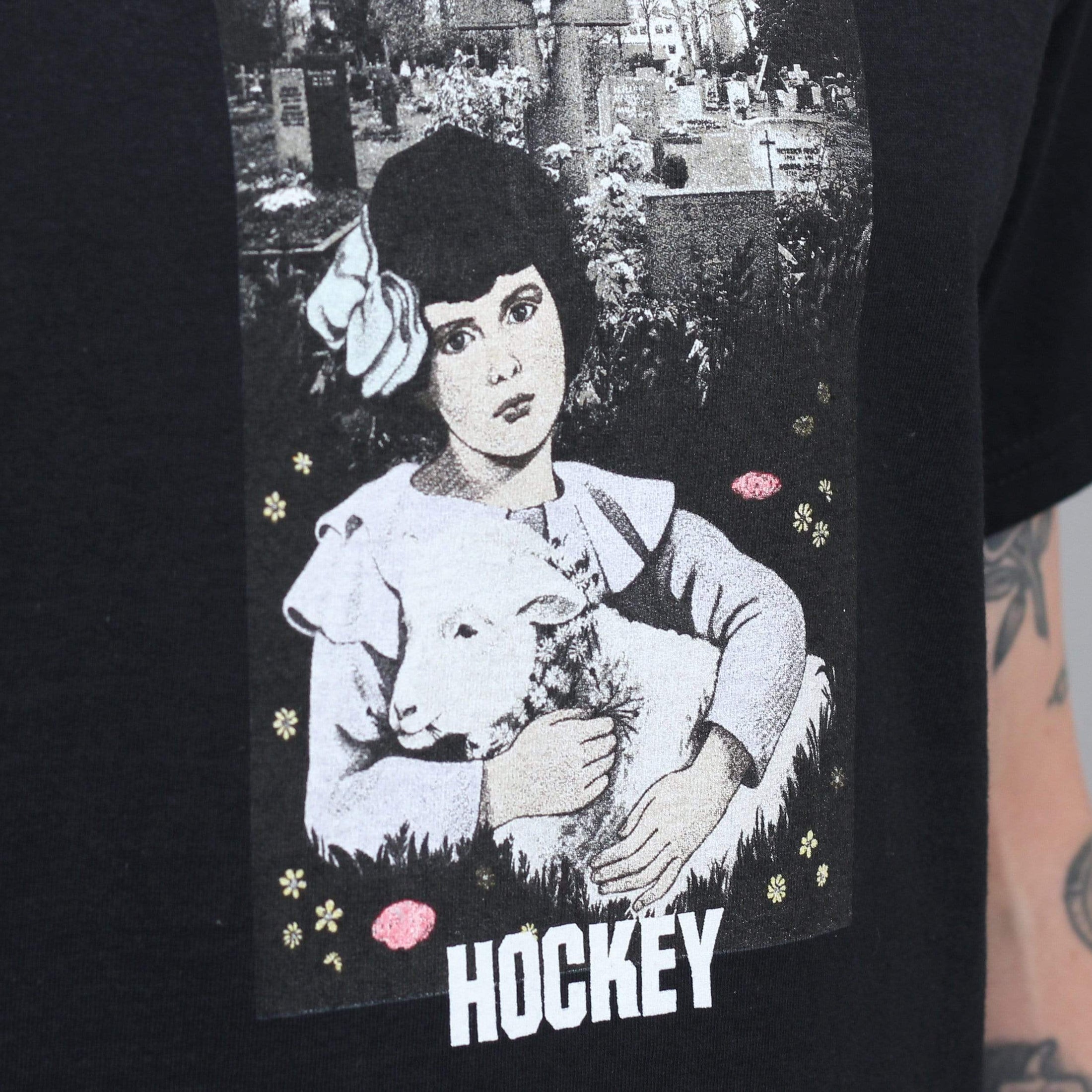 Hockey Lamb Girl T-Shirt Black