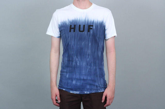 HUF Original Logo Faded Dip Dye T-Shirt Navy