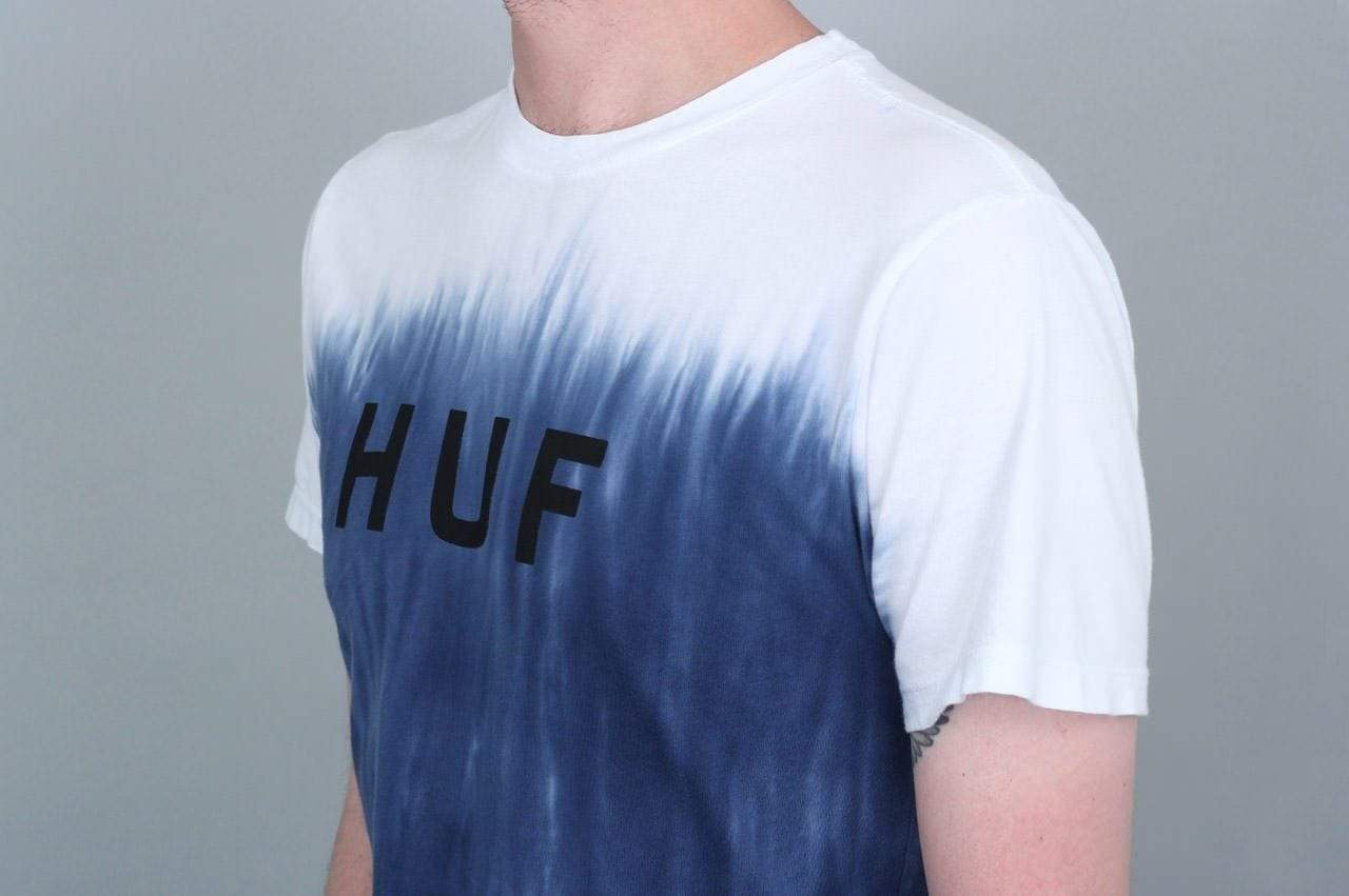HUF Original Logo Faded Dip Dye T-Shirt Navy