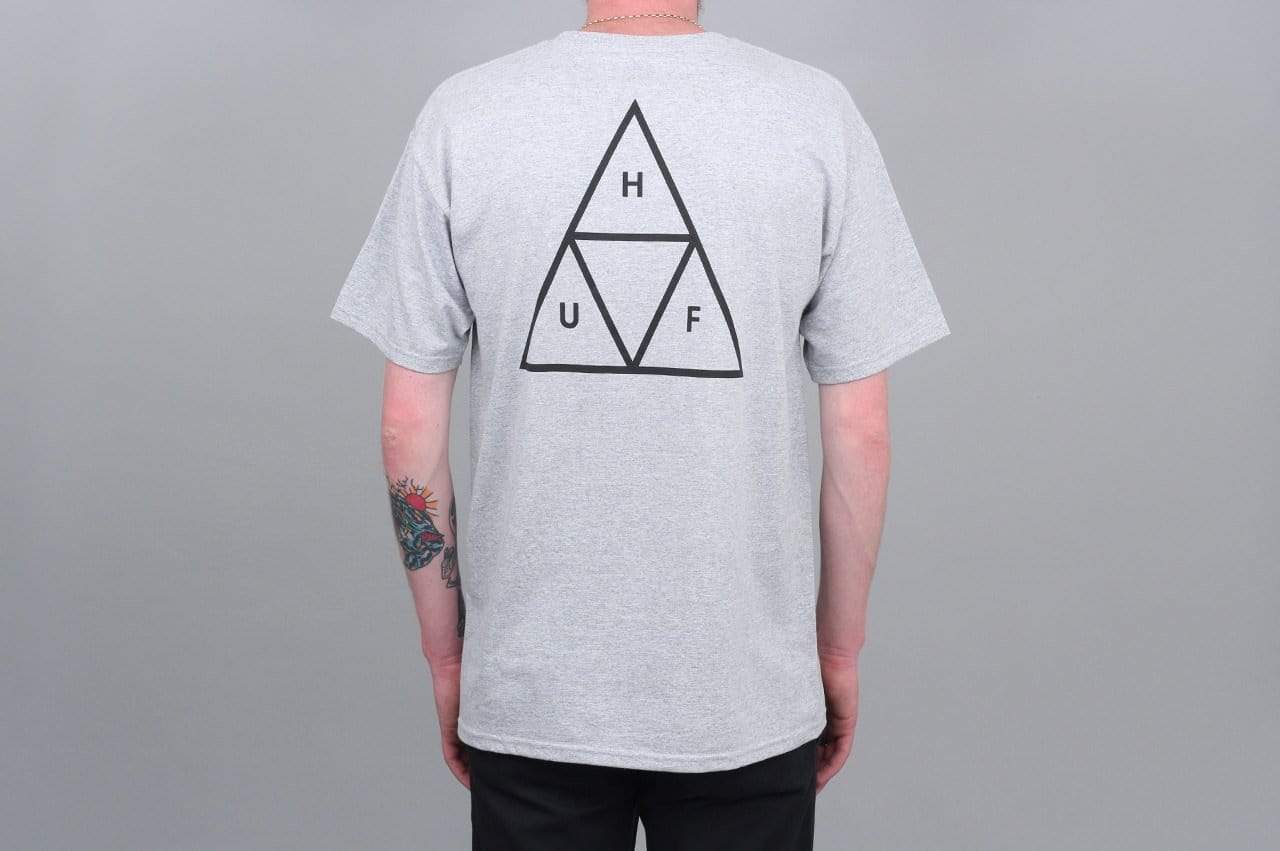HUF Essentials Triple Triangle T-Shirt Grey Heather