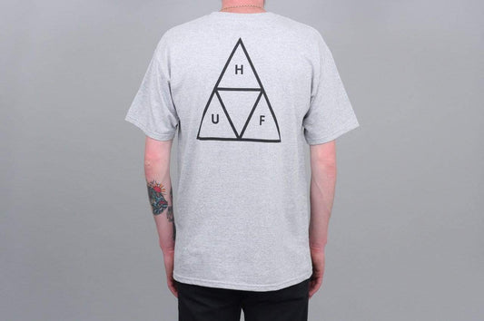 HUF Essentials Triple Triangle T-Shirt Grey Heather