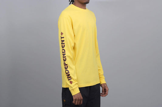 Independent Bar Cross Longsleeve T-Shirt Yellow