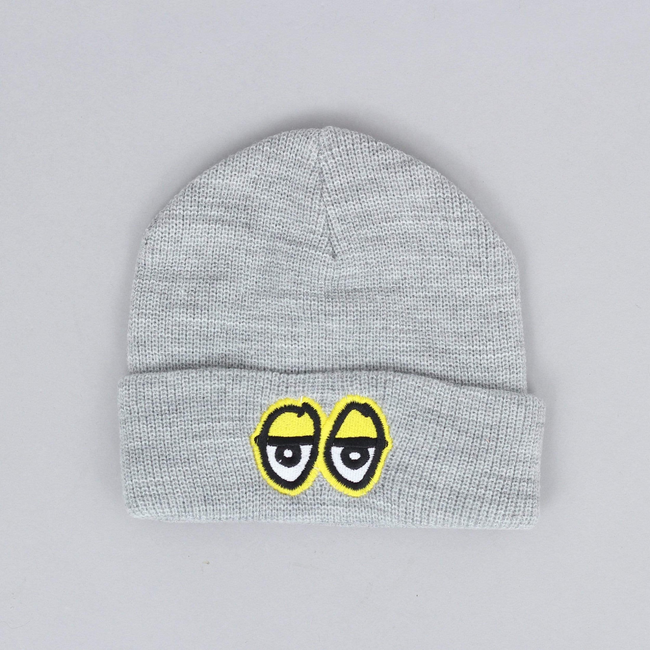 Krooked Eyes Embroidered Cuff Beanie Athletic Heather / Yellow