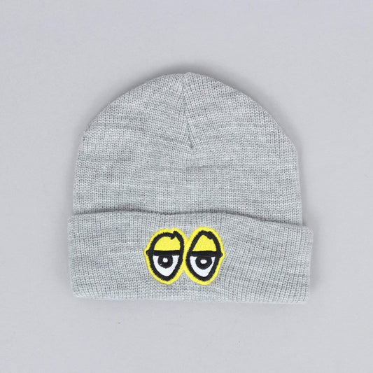 Krooked Eyes Embroidered Cuff Beanie Athletic Heather / Yellow