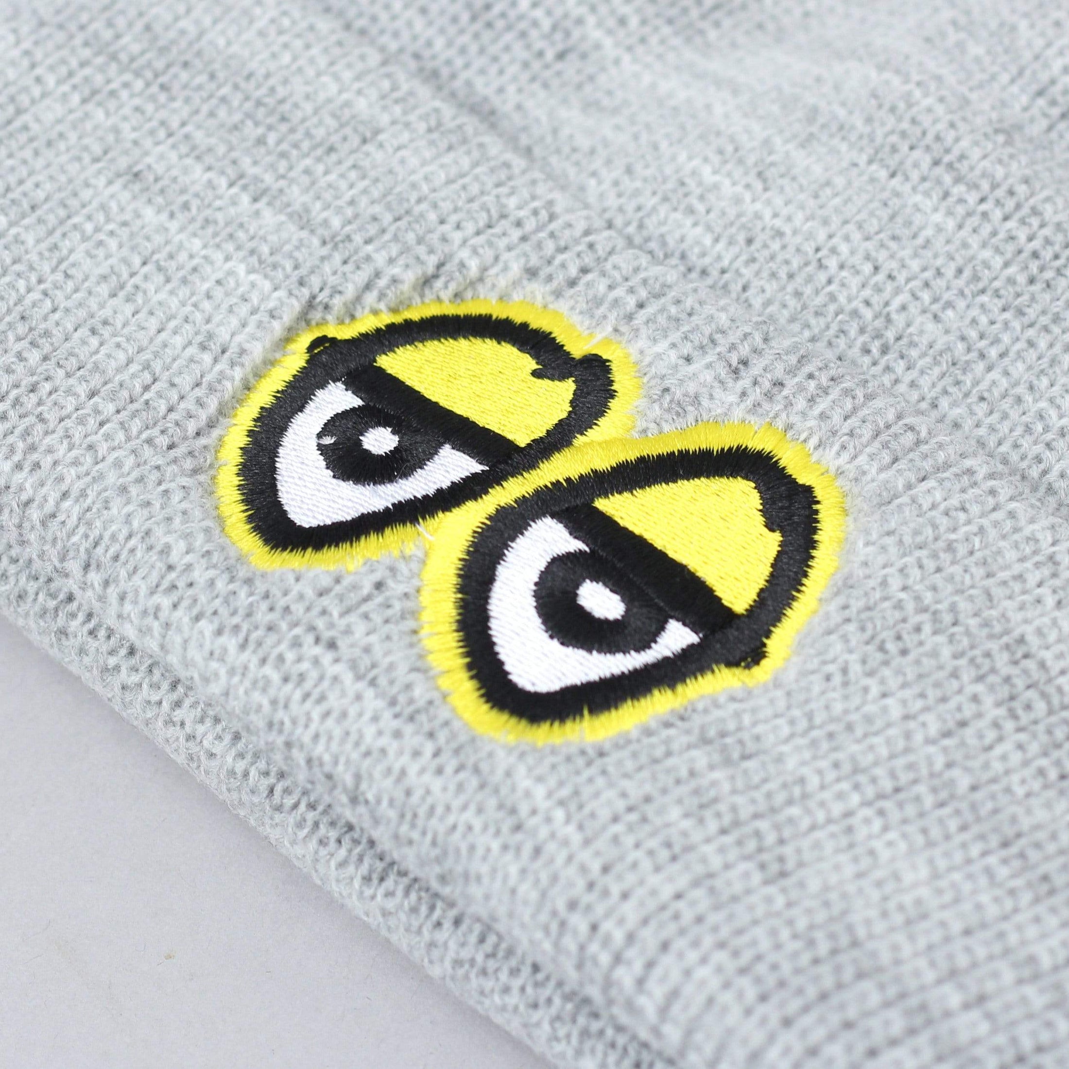 Krooked Eyes Embroidered Cuff Beanie Athletic Heather / Yellow