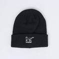 Load image into Gallery viewer, Krooked KR Kat Embroidered Cuff Beanie Black / White
