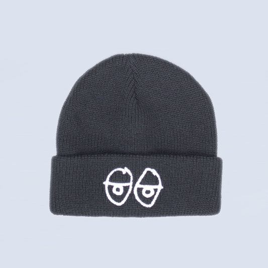 Krooked Stock Eyes Cuff Beanie Black / White