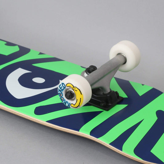 Krooked 8.25 Bigger Eyes X-Large Complete Skateboard Green / Navy