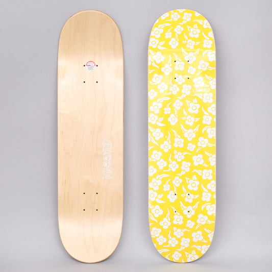 Krooked 8.5 Flowers Skateboard Deck Yellow