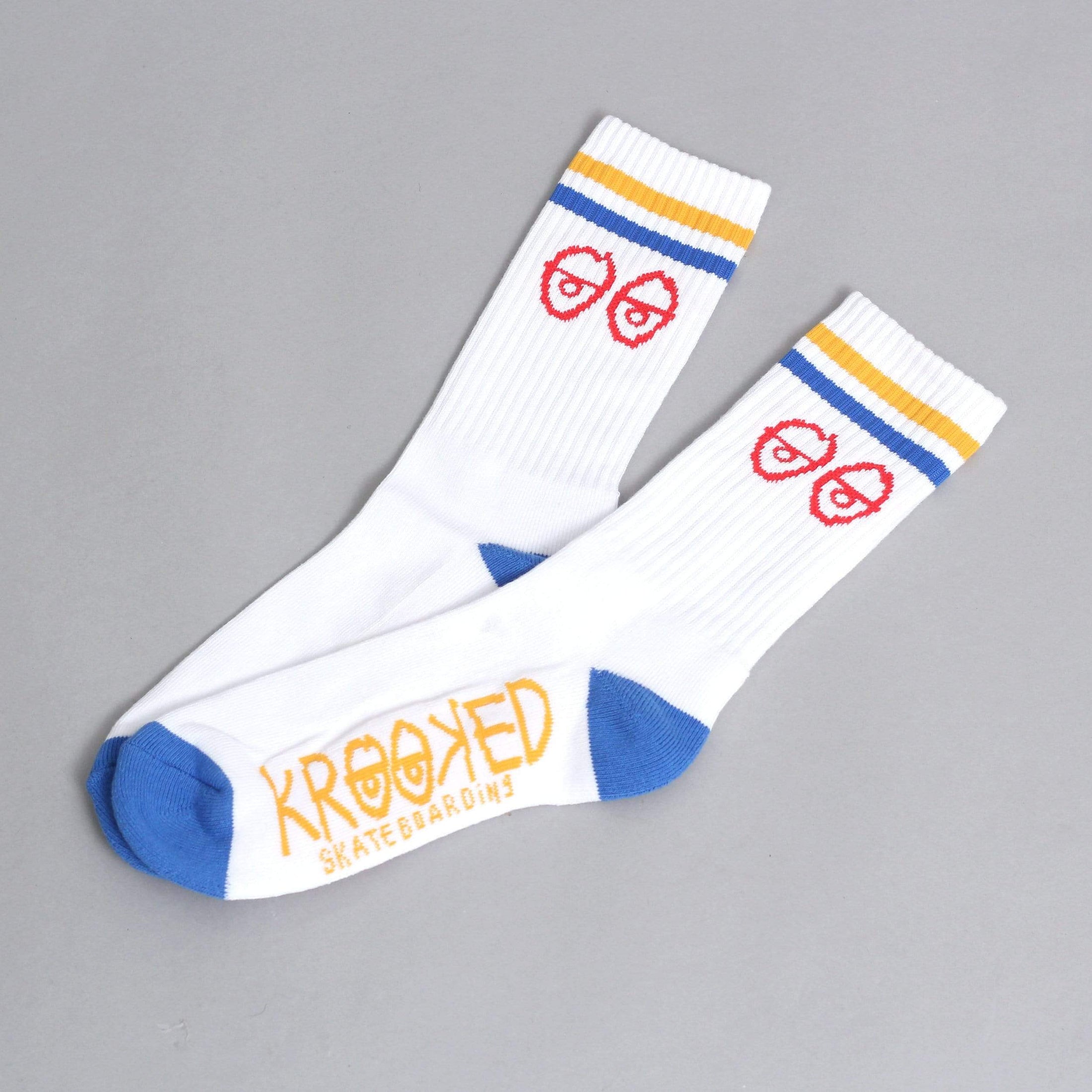 Krooked Kr Eyes Socks White / Yellow / Blue / Red