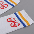 Load image into Gallery viewer, Krooked Kr Eyes Socks White / Yellow / Blue / Red

