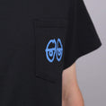 Load image into Gallery viewer, Krooked Eyes Pocket T-Shirt Black / Blue
