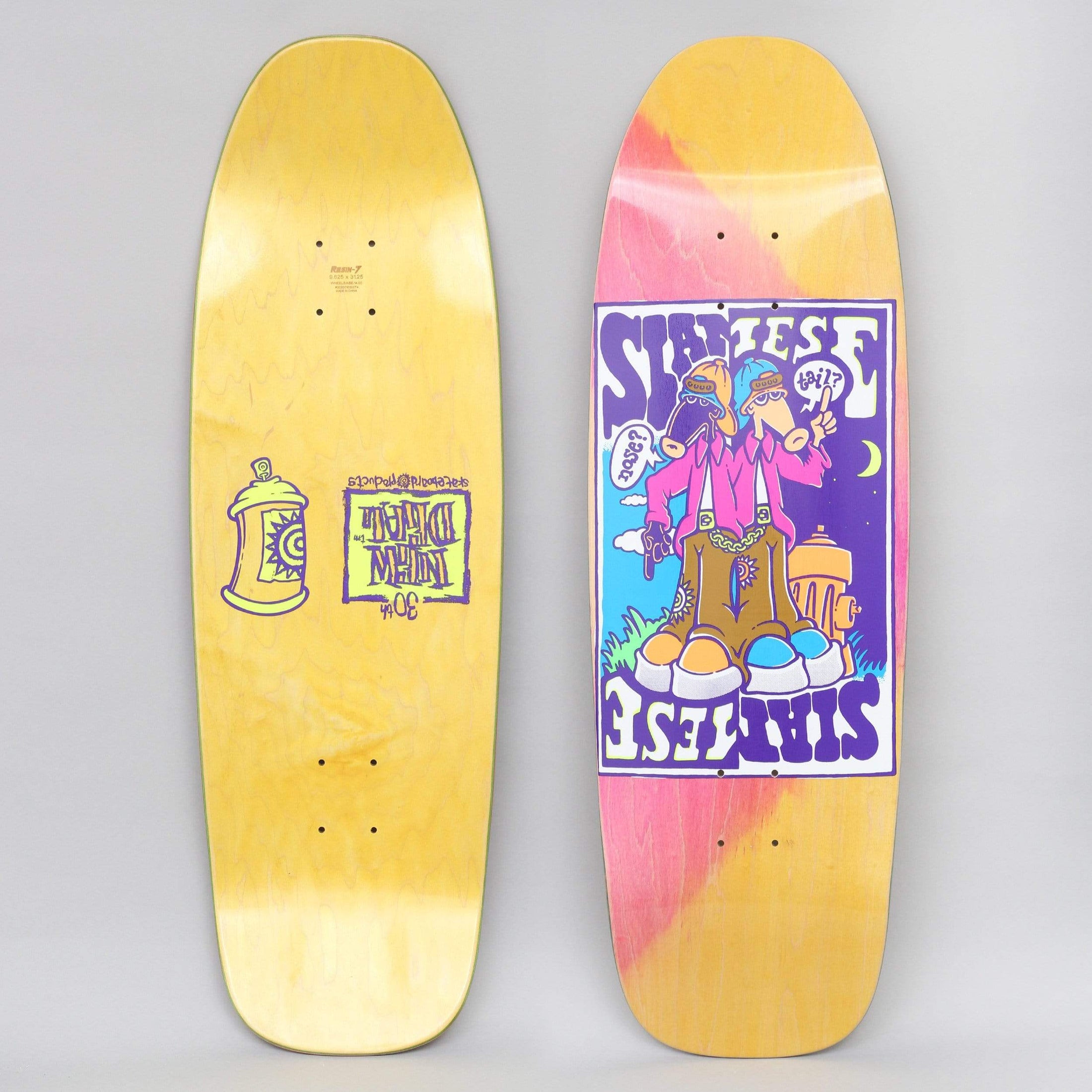 New Deal 9.625 Siamese Double Kick Neon Skateboard Deck