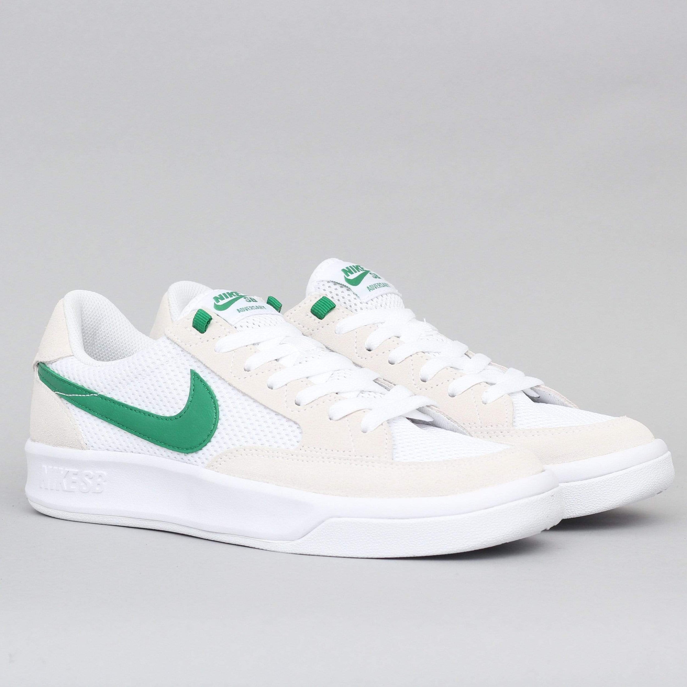 Nike SB Adversary Shoes White / Pine Green - White - White