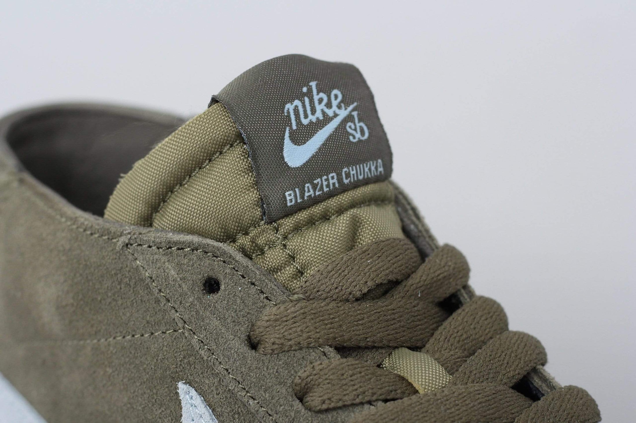 Nike SB Blazer Chukka Shoes Medium Olive / Gum Light Brown / Light Armoury Blue
