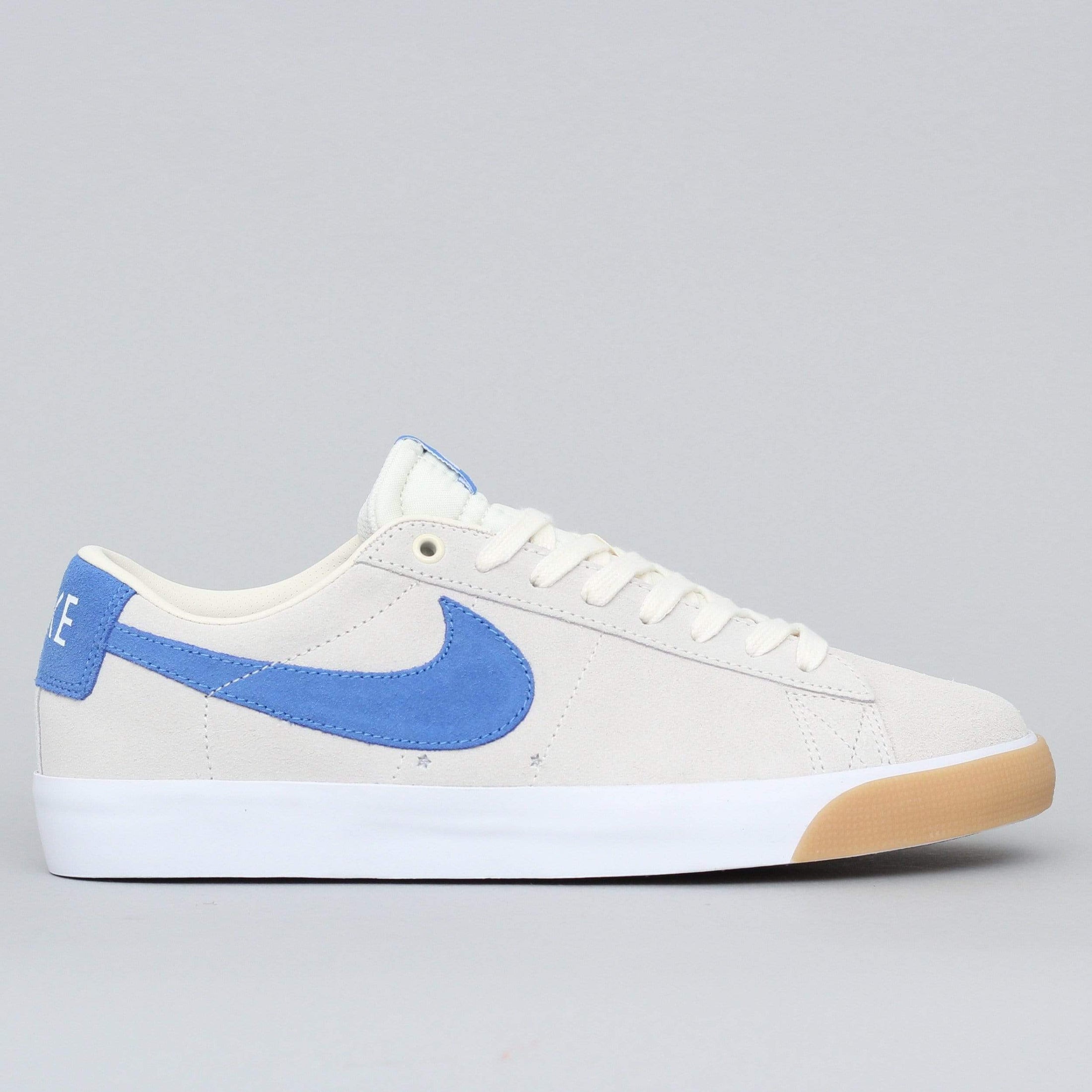 Nike SB Blazer Low GT Shoes Pale Ivory Pacific Blue White
