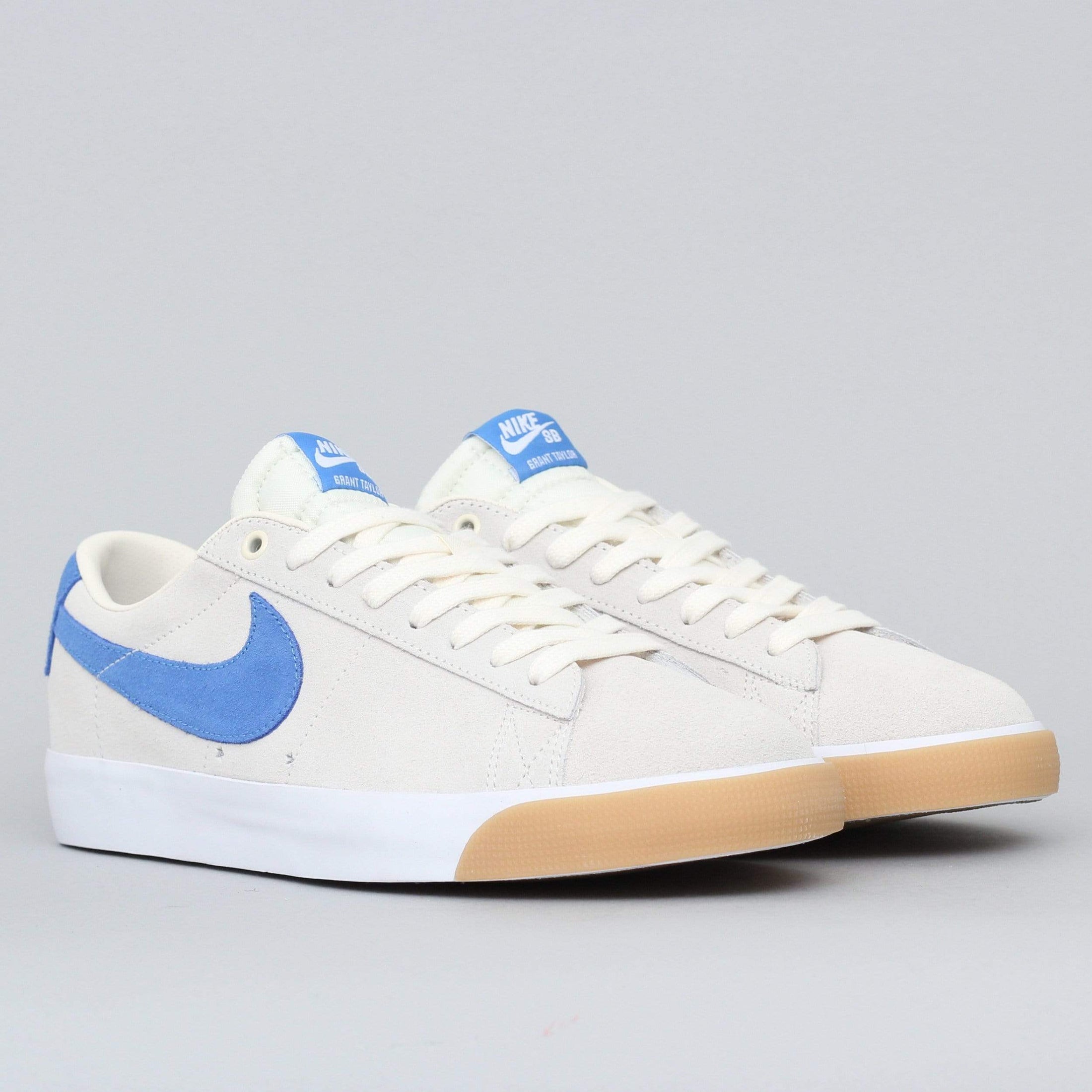 Nike SB Blazer Low GT Shoes Pale Ivory / Pacific Blue - White