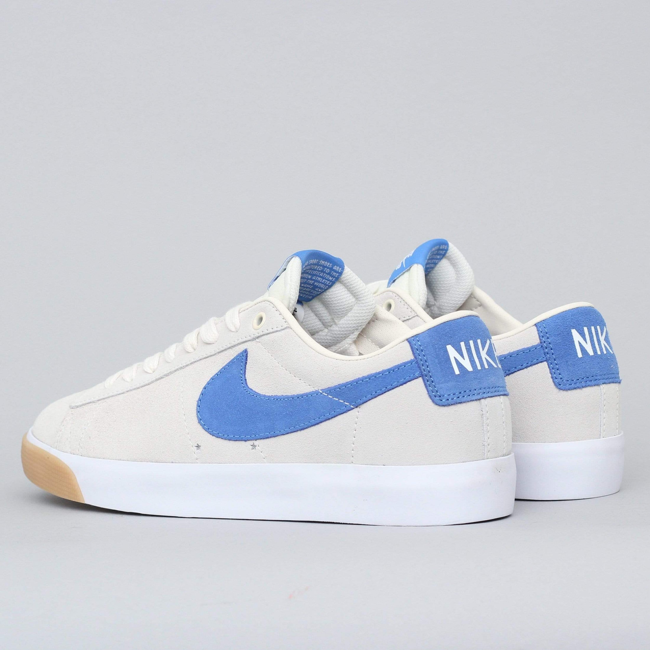 Nike SB Blazer Low GT Shoes Pale Ivory / Pacific Blue - White