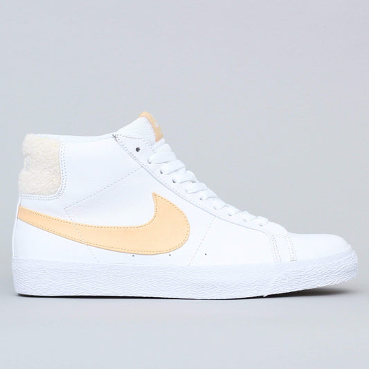 Nike SB Blazer Mid Premium Shoes White / Celestial Gold