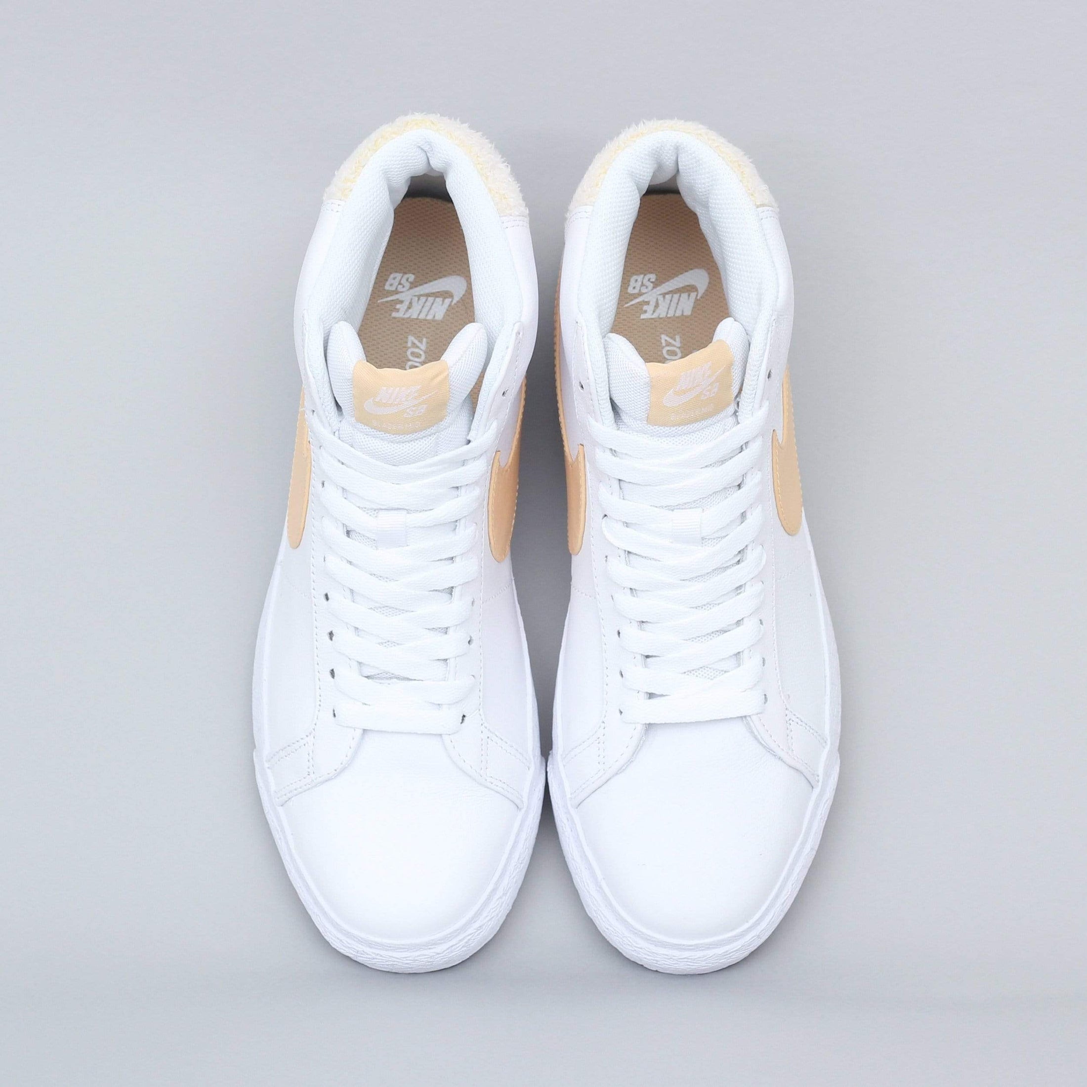 Nike SB Blazer Mid Premium Shoes White / Celestial Gold