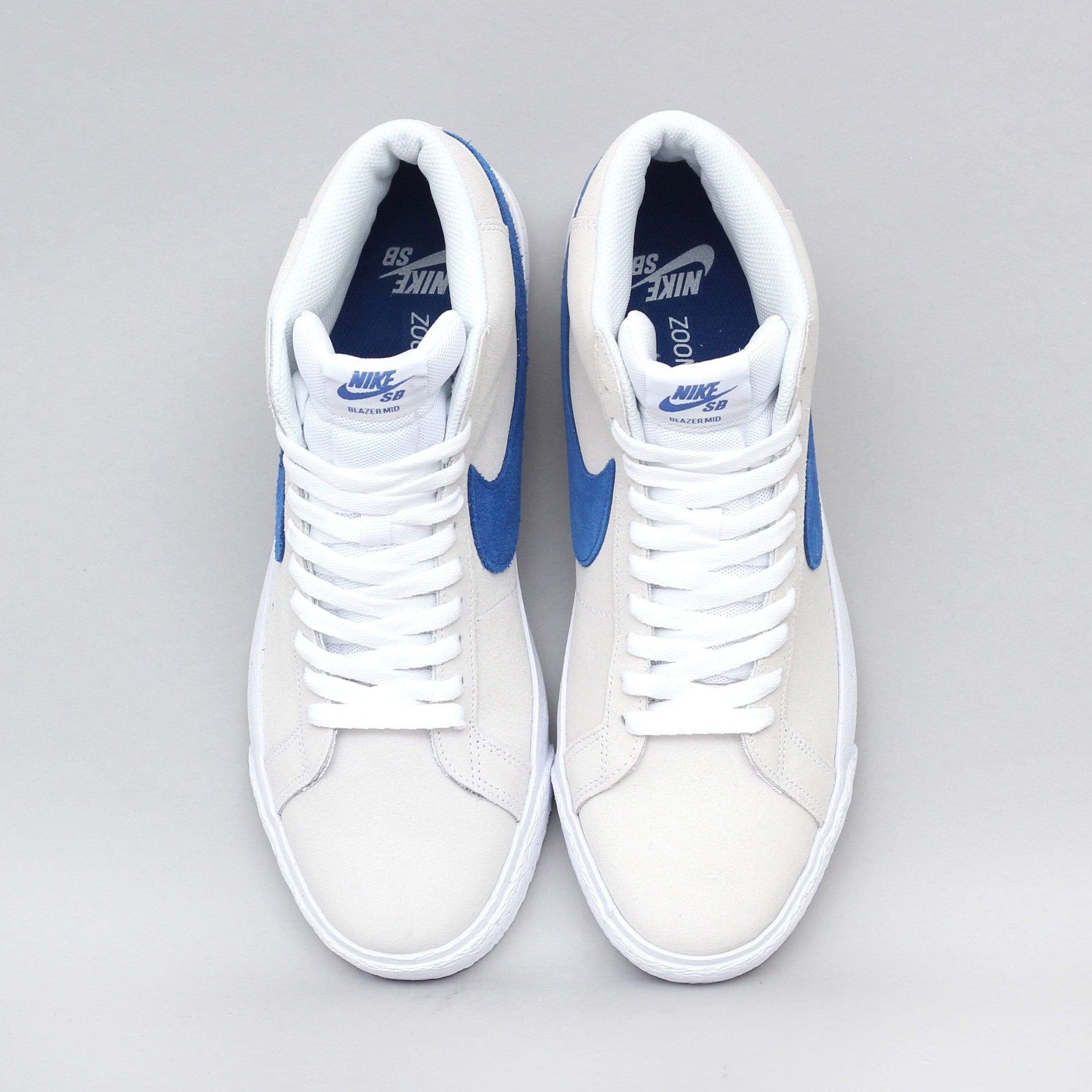 Nike SB Blazer Mid Shoes White / Team Royal - White - Cerulean