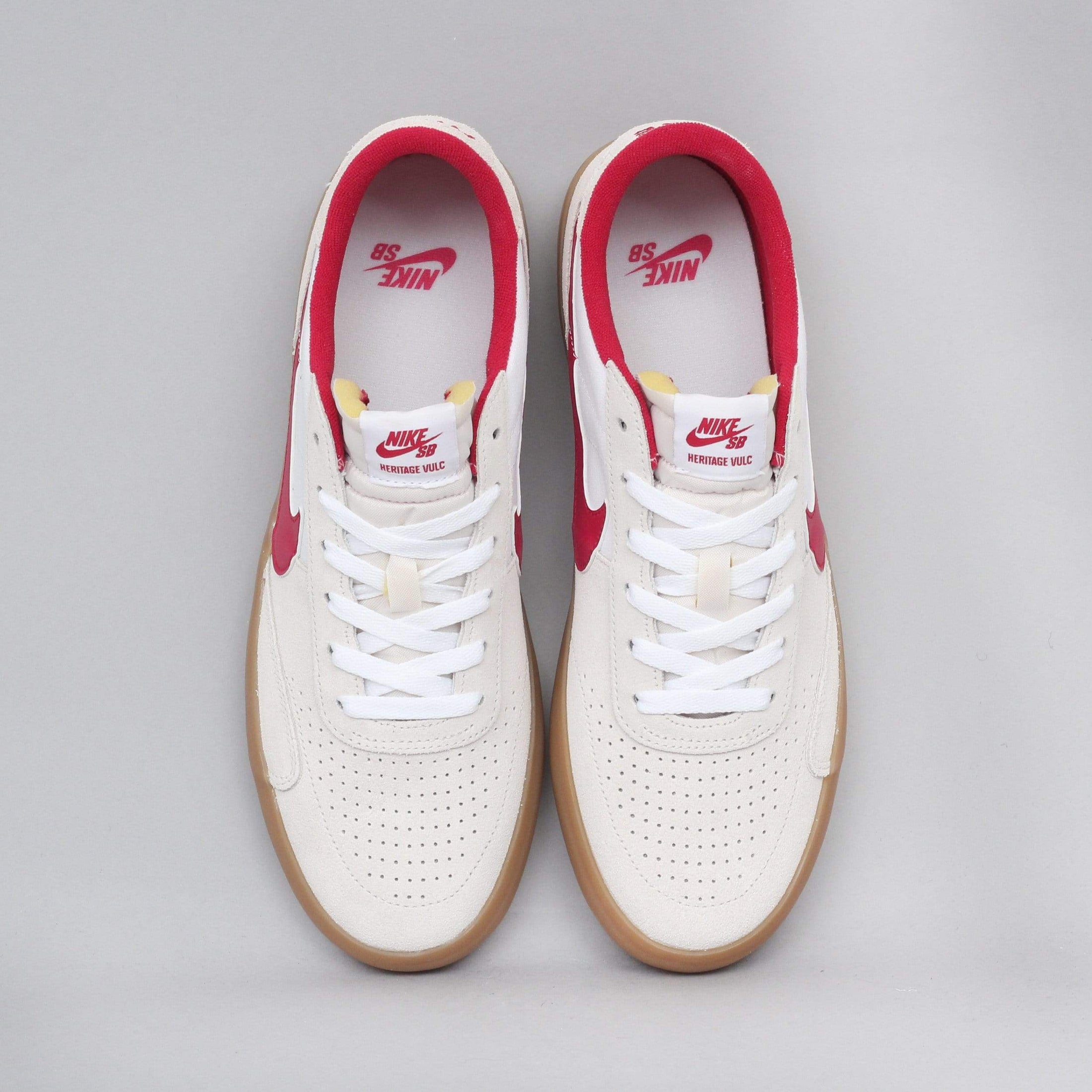 Nike SB Heritage Vulc Shoes Summit White / Cardinal Red - White
