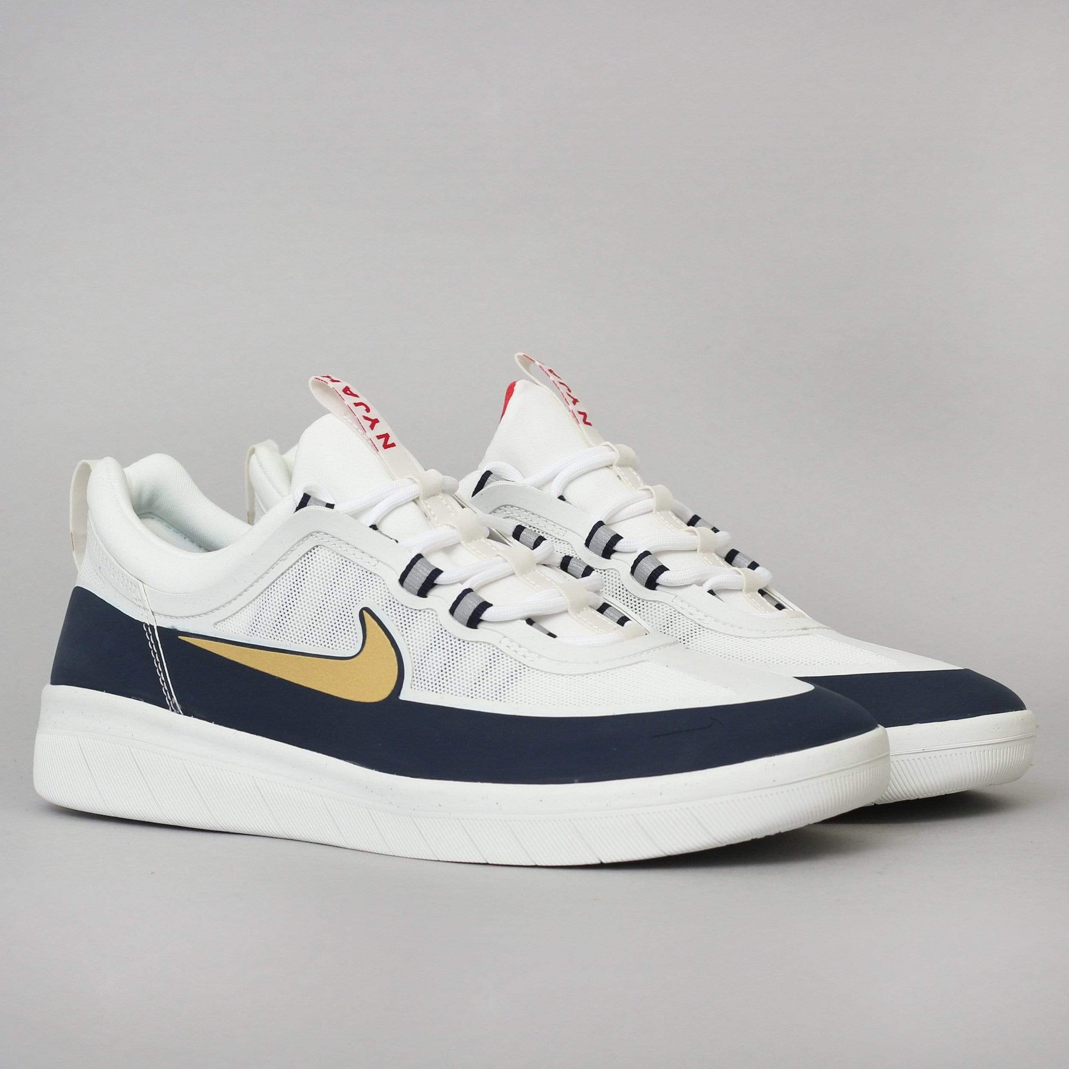 Nike SB Nyjah Free Shoes Obsidian Club Gold White Obsidian