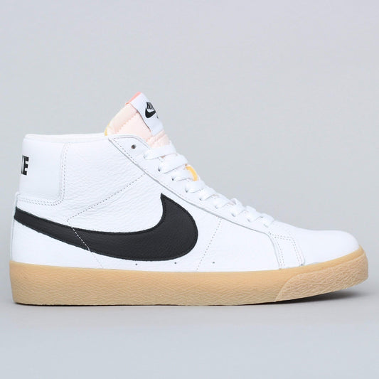 Nike SB Orange Label Blazer Mid ISO Shoes White / Black - Safety Orange