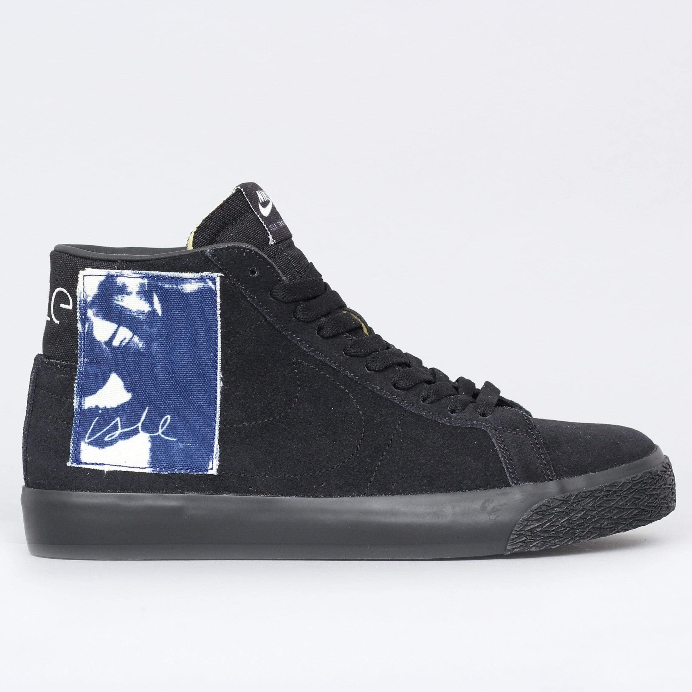 Nike SB X Isle Blazer Mid QS Shoes Black / Black - Sail - Blue Void