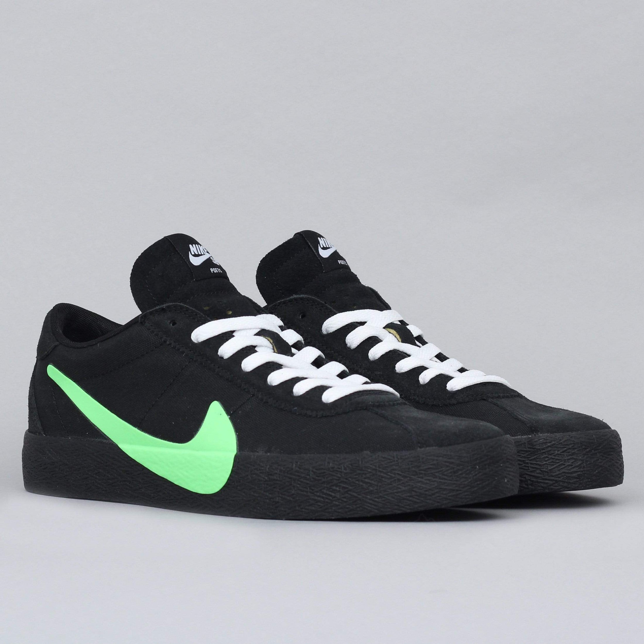 Nike SB X Poets Bruin QS Shoes Black / Voltage Green - White