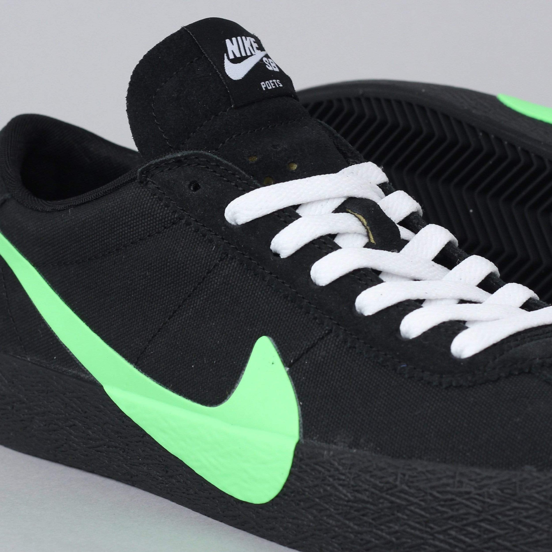 Nike SB X Poets Bruin QS Shoes Black / Voltage Green - White