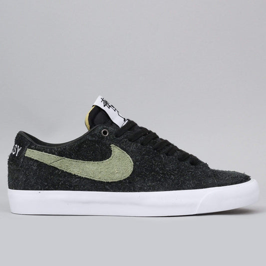 Nike SB X Stussy Blazer Low QS Shoes Black / Palm Green