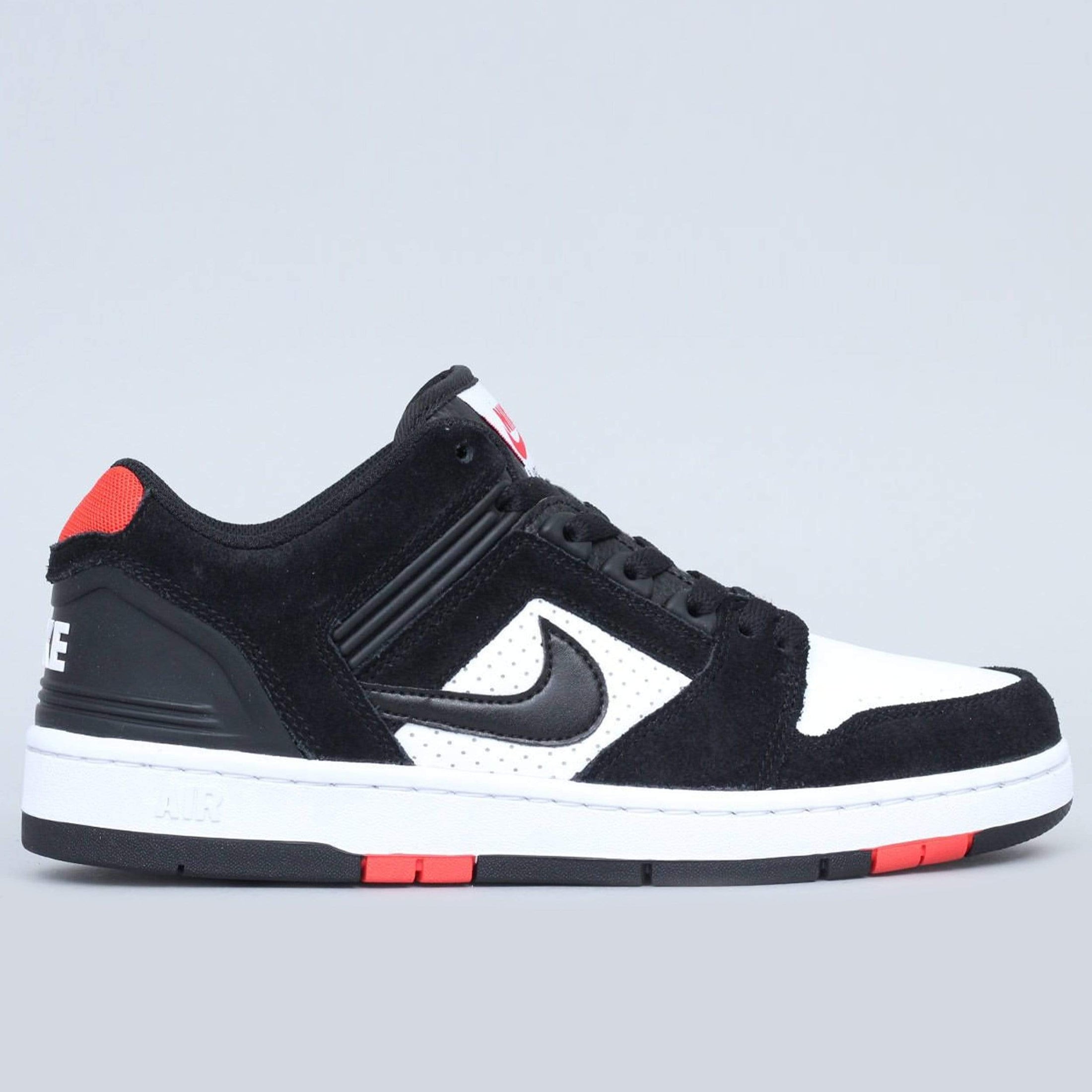 Nike SB Air Force II Low Shoes Black / Black - White - Habanero Red