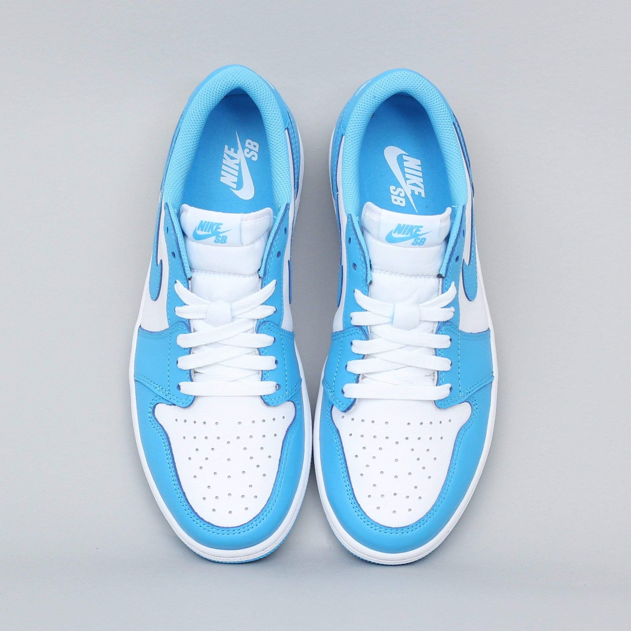 Photos of Nike SB Air Jordan 1 Low QS Shoes Dark Powder Blue / Dark Powder Blue - DIGITAL PRODUCT