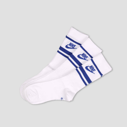 Nike Everyday Essential Crew Socks White / Game Royal 3 Pack