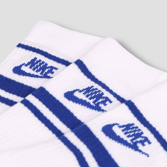 Nike Everyday Essential Crew Socks White / Game Royal 3 Pack