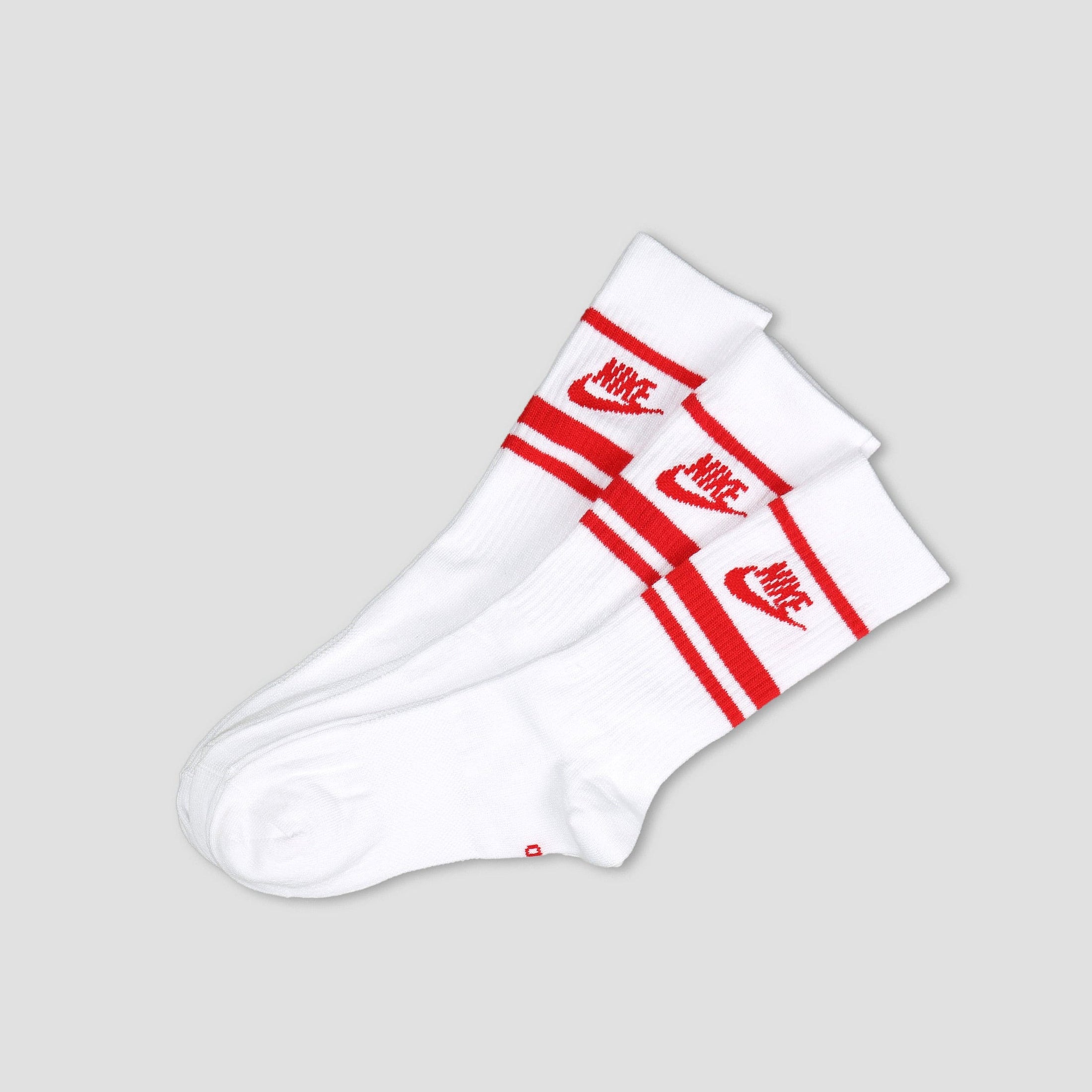 Nike Everyday Essential Crew Socks White / University Red 3 Pack