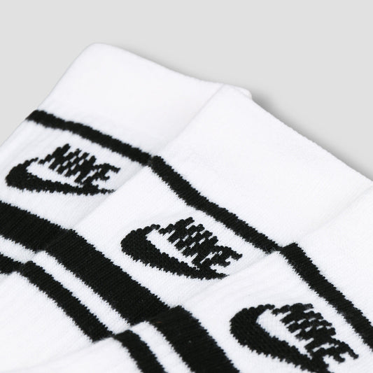 Nike Everyday Essential Stripe Crew Socks White / Black / Black (3 Pack)