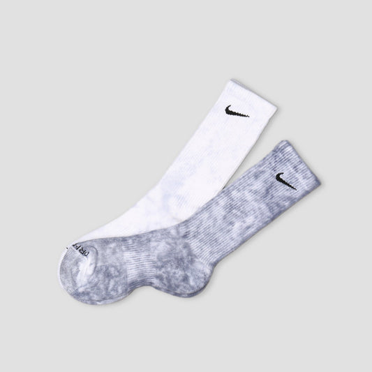 Nike Everyday Plus Cushioned Blue Tie Dye Crew Socks 2 Pack