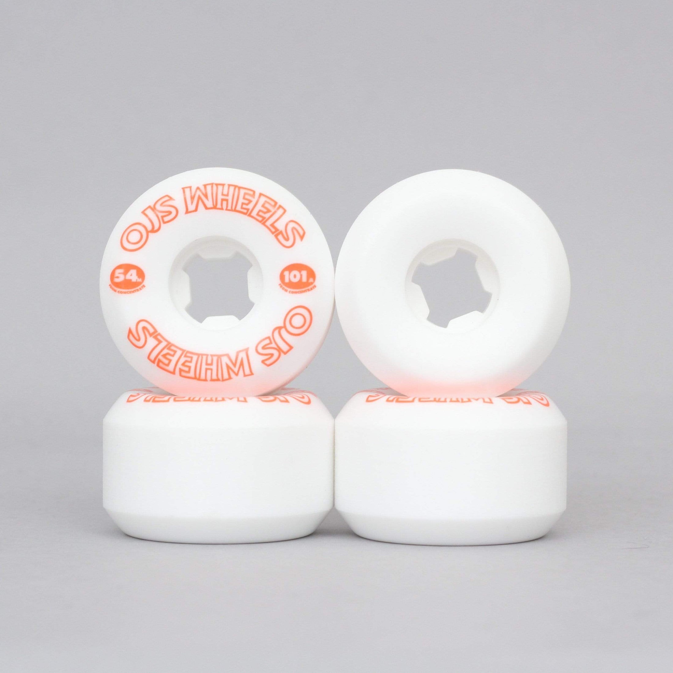 OJ 54mm 101A From Concentrate Hardline Skateboard Wheels White / Orange