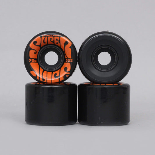 OJ 55mm 78A Mini Super Juice Soft Skateboard Wheels Black